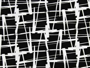 Viskosejersey grafisches Muster, wei� schwarz