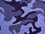 French Terry Sweat Viskose Camouflage, blau