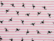 Jersey Streifen Flamingos angeraut, rosa meliert cremewei�