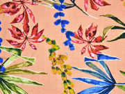 Baumwolle Viskose tropische Bl�tter, apricot