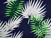 Baumwolle Viskose Palmbl�tter, dunkelblau