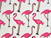 Baumwolle Viskose Flamingos, pink cremewei�