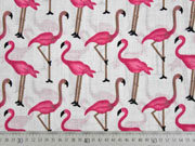 Baumwolle Viskose Flamingos, pink cremewei�