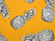 Blusenstoff gro�e Ananas Leinenlook, ocker