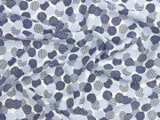 elastischer Blusenstoff gestreifte Punkte, hellblau dunkelblau wei�