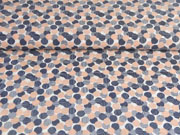 elastischer Blusenstoff gestreifte Punkte, aprikot dunkelblau wei�