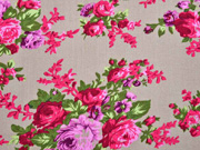 Viskose Leinen Rosen, rosa taupe