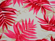 Viskose Leinen Palmbl�tter, rot cremewei�