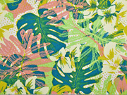 Viskose Leinen Blumen, altrosa gr�n