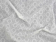 bestickte Baumwolle Batist Ovale, creme