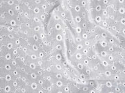 bestickte Baumwolle Batist Blumen und Ranken, wei�