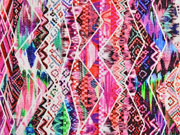 Jersey Ibiza-Style Digitaldruck, rosa bunt