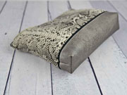 Leinenlook Dekostoff Schlangenmuster, grau schwarz natur