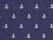 RESTST�CK 35 cm weicher Baumwollstoff Anker, wei� dunkelblau