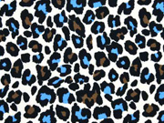 Jersey Leopardenmuster, schwarz blau beige