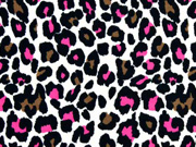Jersey Leopardenmuster, schwarz pink beige