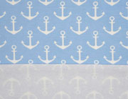 French Terry Sweat wei�er Anker, hellblau