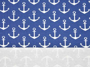 French Terry Sweat wei�er Anker, mittelblau