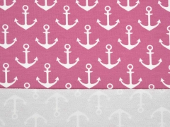 French Terry Sweat wei�er Anker, altrosa