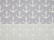 French Terry Sweat wei�er Anker, hellgrau