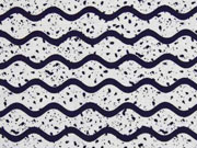 Dekostoff Wellen Farkkleckse, dunkelblau weiss