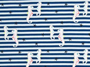 Jersey Seepferdchen Streifen, hellblau dunkelblau