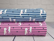 Jersey Seepferdchen Streifen, rosa mauve