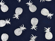 Jersey Ananas Silber metallic, dunkelblau