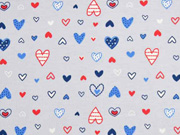 Jersey unterschiedliche Herzchen, hellgrau