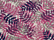 Dekostoff Leinenlook Palmbl�tter, beere natur