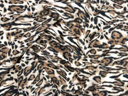 Blusenstoff Crepe Leopardenmuster, braun