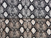 Viskose Schlangenmuster, hellbraun cremewei� schwarz