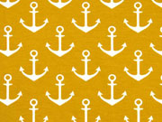 French Terry Sweat wei�er Anker, ocker