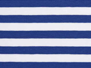 Jersey Streifen 1 cm, mittelblau wei�