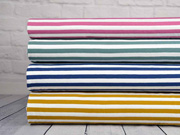 Jersey Streifen 1 cm, mittelblau wei�