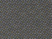 Punto di Roma Heavy Stretchjersey Rauten, ocker grau schwarz