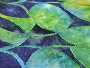 Jersey mit Struktur Batik Bl�tter, gr�n