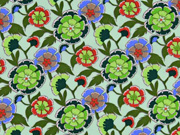 RESTST�CK 36 cm Baumwollstoff Blumen, khaki hellgr�n