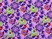 Baumwollstoff Blumen,  lila flieder