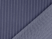 Jacquard Jersey Nadelstreifen, wei� dunkelblau