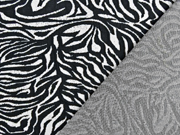 Jacquardjersey Zebramuster 3D-Struktur, schwarz