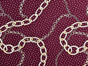 Viskosejersey Ketten Punkte, bordeauxrot