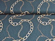 Viskosejersey Ketten Punkte, dunkelgr�n