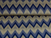 Viskosejersey Zickzack gepunktet, camel nachtblau