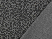 Punto di Roma Heavy Stretchjersey kleines Leomuster, schwarz grau
