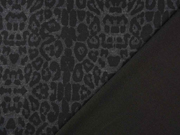 Punto di Roma Heavy Stretchjersey Leomuster, schwarz dunkelgrau