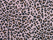 Viskose Leopardenmuster, schwarz hellrosa