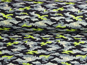 Softshell Stoff Jackenstoff Camouflagemuster, gelb grau