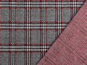 Jacquard Jersey Glencheck, rot schwarz wei�