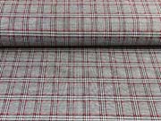 Jacquard Jersey Glencheck, rot schwarz wei�